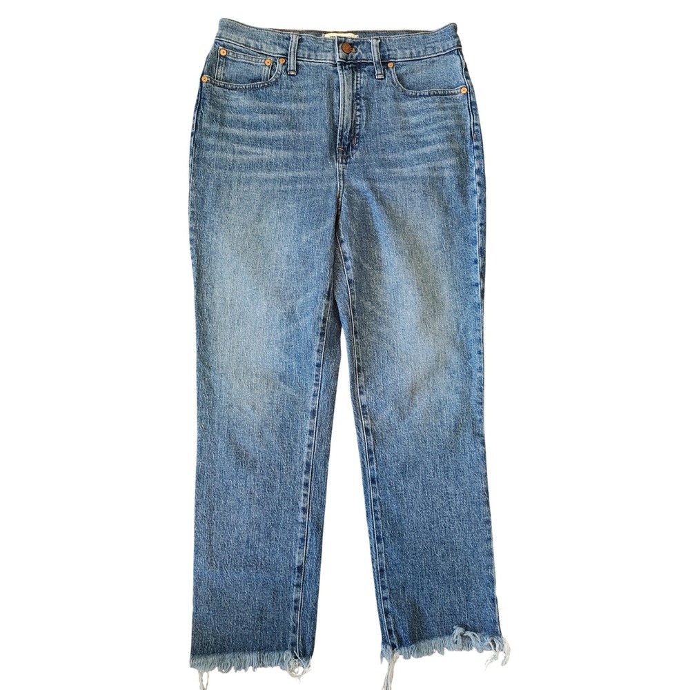 Madewell The Perfect Vintage Jean High Rise Frayed Jeans Wash Denim size 29